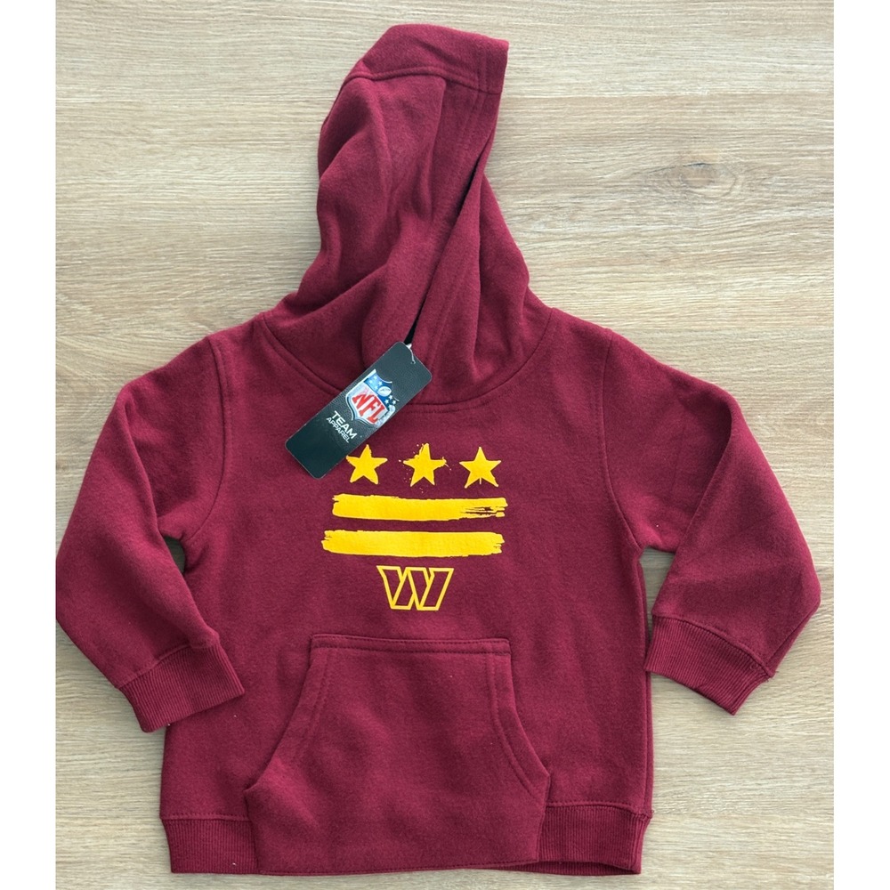 NWT Kids NFL Apparel Washington Commanders Fleece Hoodie - Small (4) - Burgundy